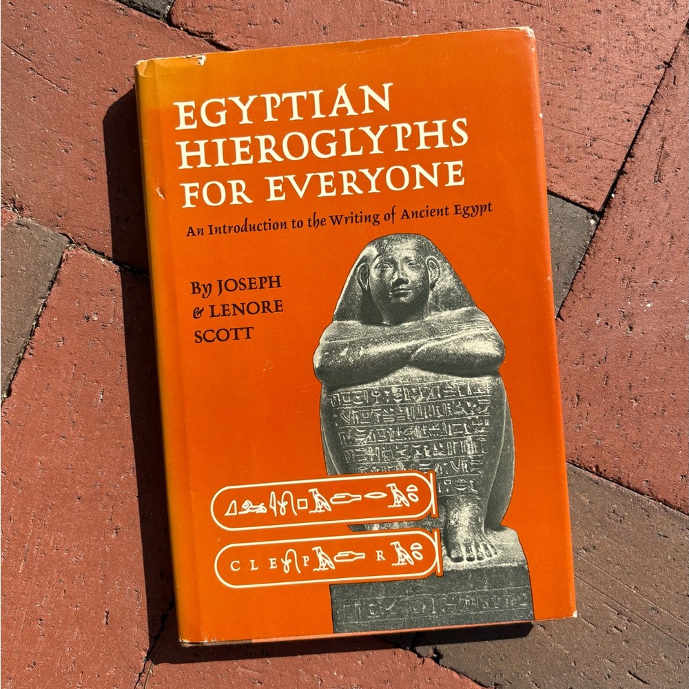 1968 Egyptian Hieroglyphs for Everyone Pharaoh Cuneiform Alphabet MCM Art Museum